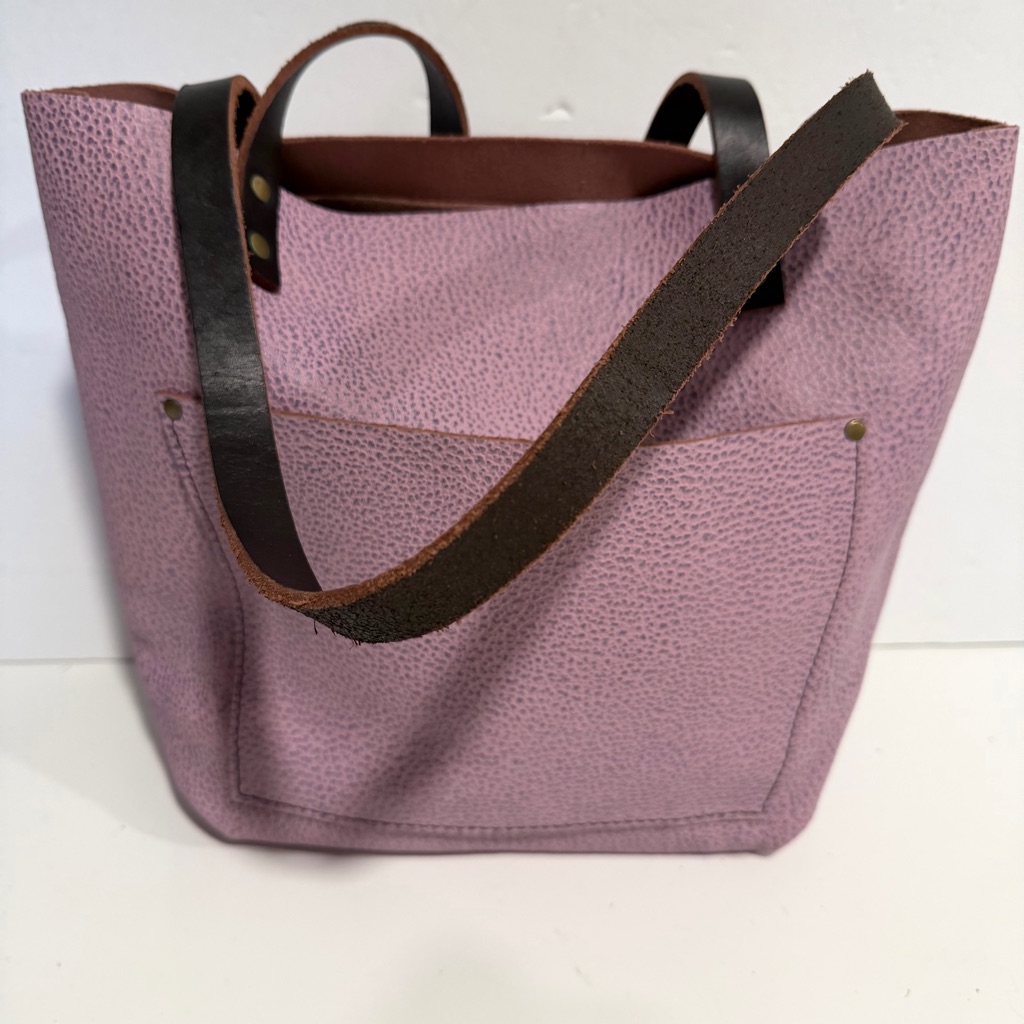 Rare - Nwot Portland Leather Goods Lilac Purple Unicorn Large Tote Bag